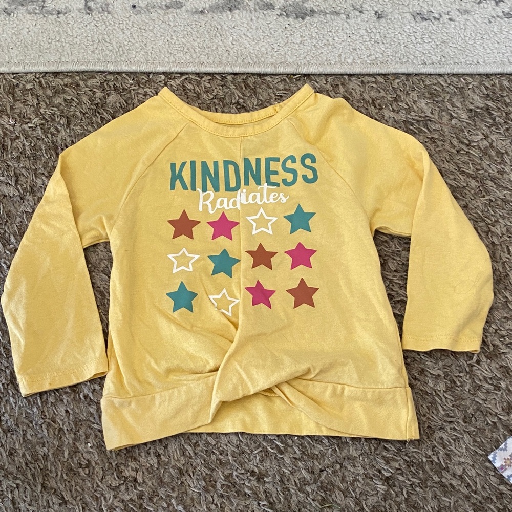 Garanimals Yellow 'Kindness Radiates' Long Sleeve Tee with Colorful Stars